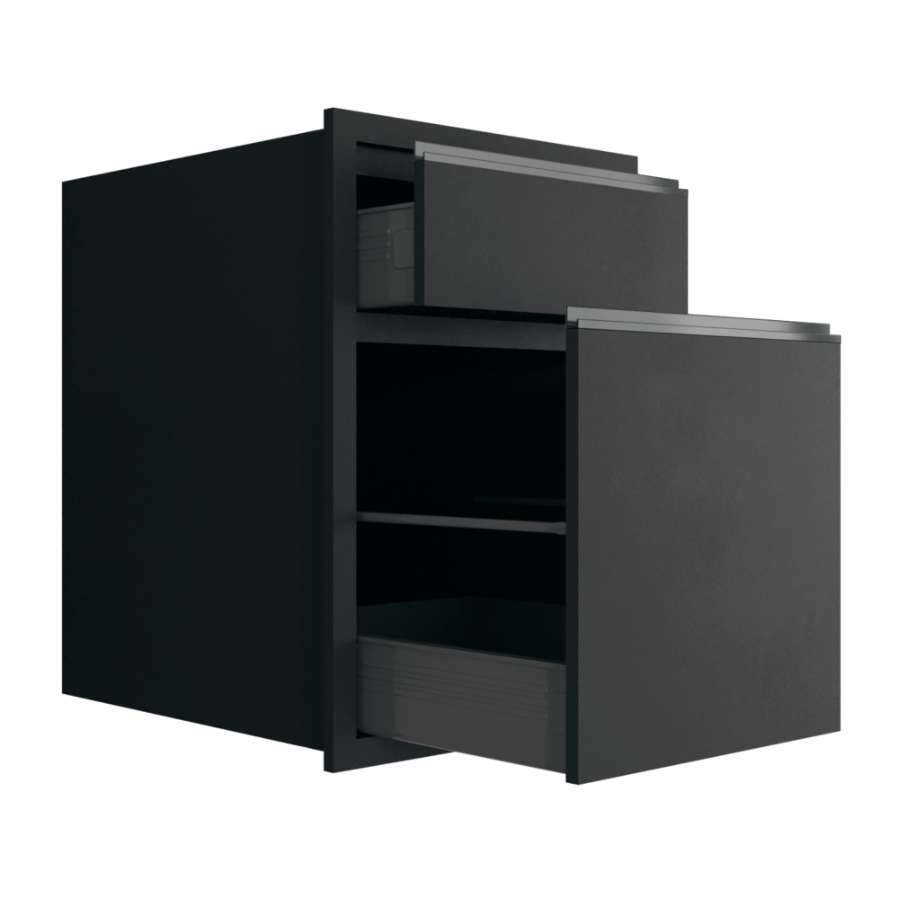 MJ ตู้ลิ้นชัก 2 ชั้น รุ่น X-F6040X-GG ขนาด 48x71 ซม.สีกาไฟว์
