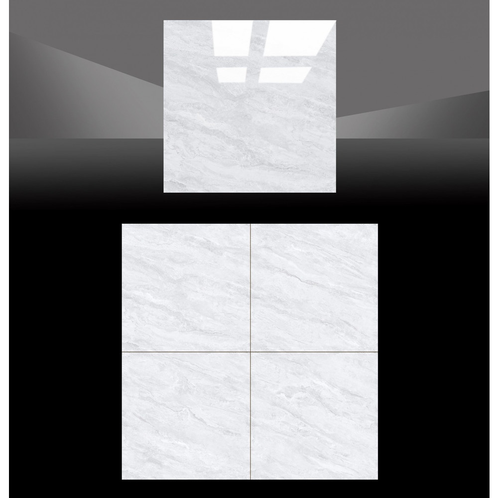 Marbella กระเบื้องพอร์ซเลน 80x80 ซม. วีร่า-ไวท์เกรย์ Random (Glossy) DSLW098 (3pcs)