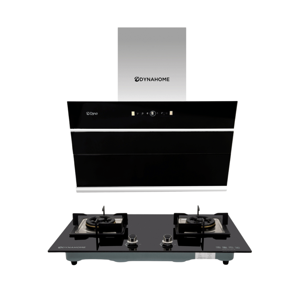 DYNAHOME ชุดเซ็ทเครื่องดูดควัน เตาฝังDH-202-BI+เครื่องดูดควันDH-218-VA สีดำ