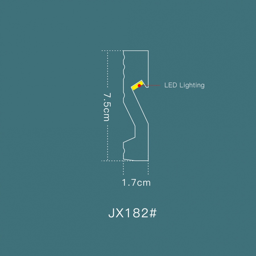 GREAT WOOD PS ไม้บัวล่าง LED SJX182-W 75x17x2900มม. สีขาว