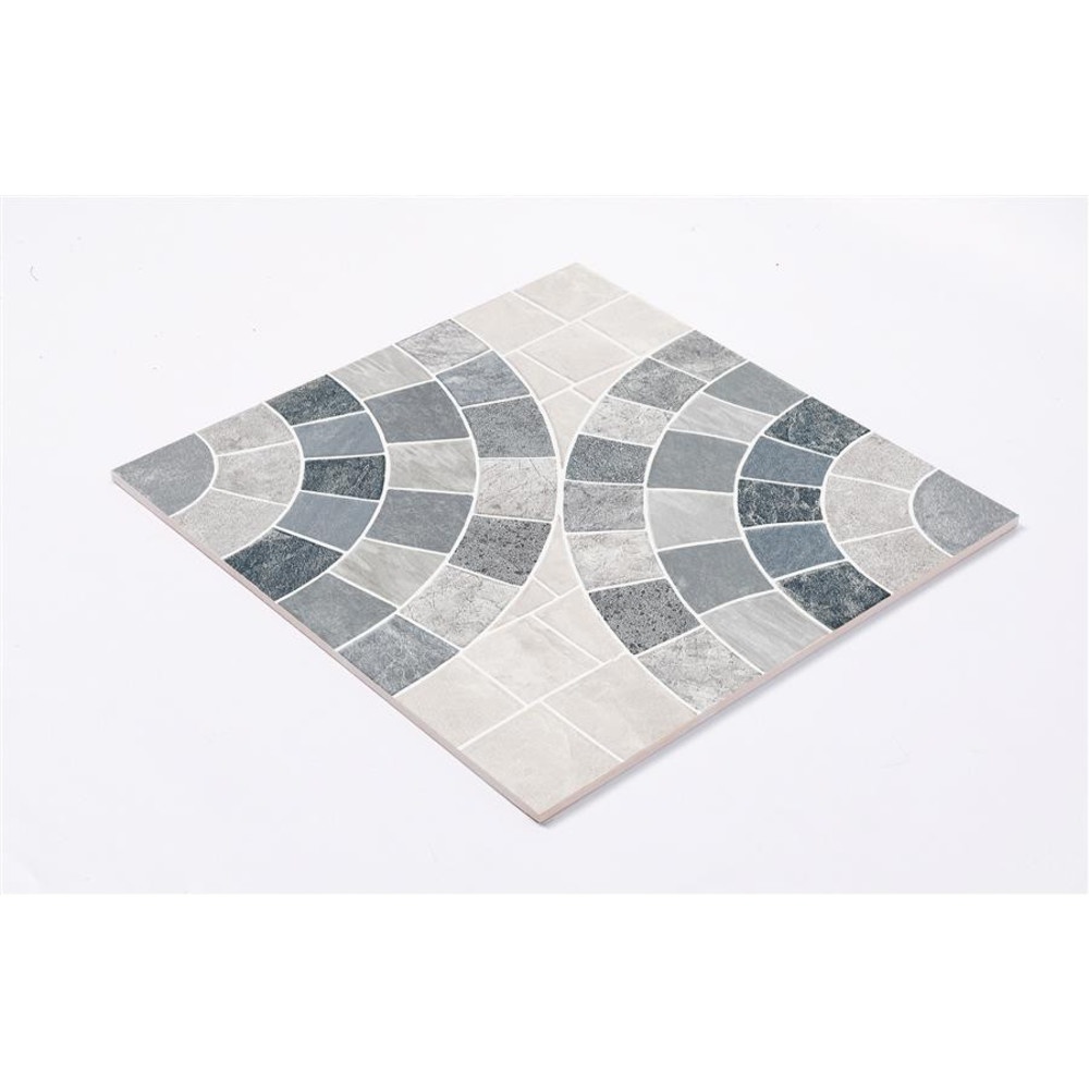 Marbella กระเบื้องเซรามิคปูพื้น 40X40 ซม. รุ่น ไซเคิล บล็อก เกรย์ AG58 Matt (12P)