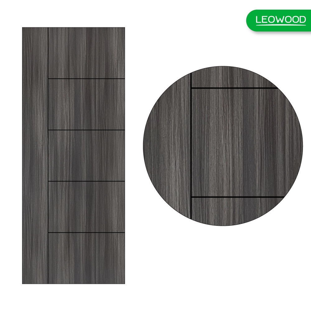 LEOWOOD ประตู iDoor Premium S6 ลาย 06 ขนาด 3.5x90x200  ซม. สี Cinereo Oak