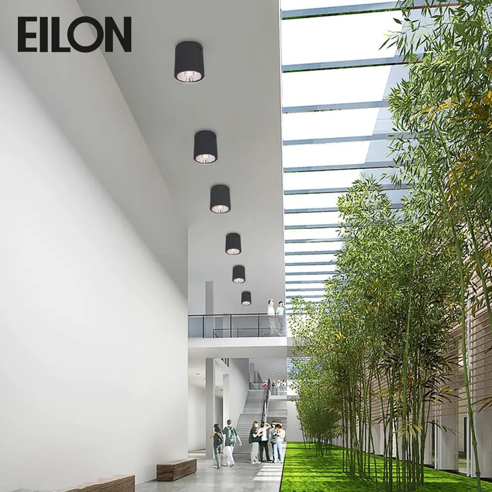 EILON โคมดาวน์ไลท์แบบทาวเวอร์หน้ากลม 4นิ้ว E27 รุ่น YDE04005S-BK สีดำ (โคมเปล่า)