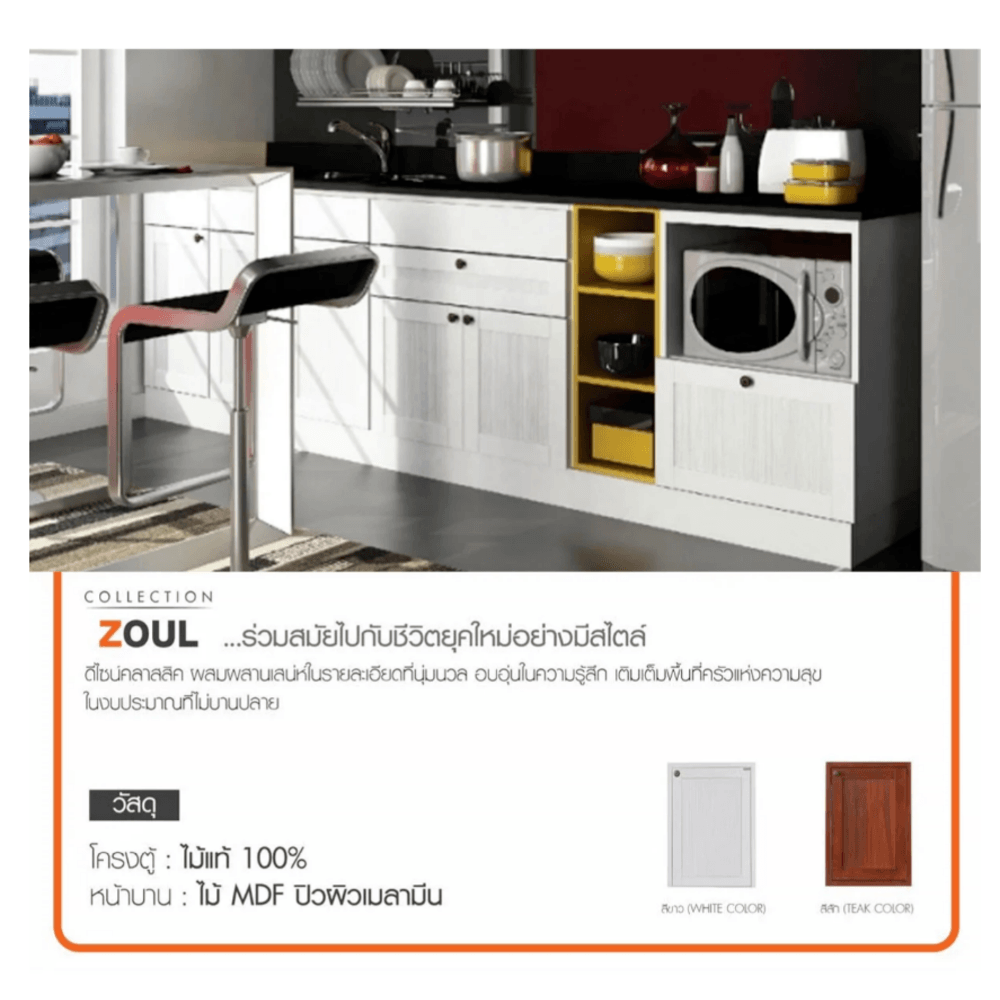 ชุดคอมแพคสีขาว 1.84เมตร Design 1 KEC-ZOR-C-FL-0A184-WH