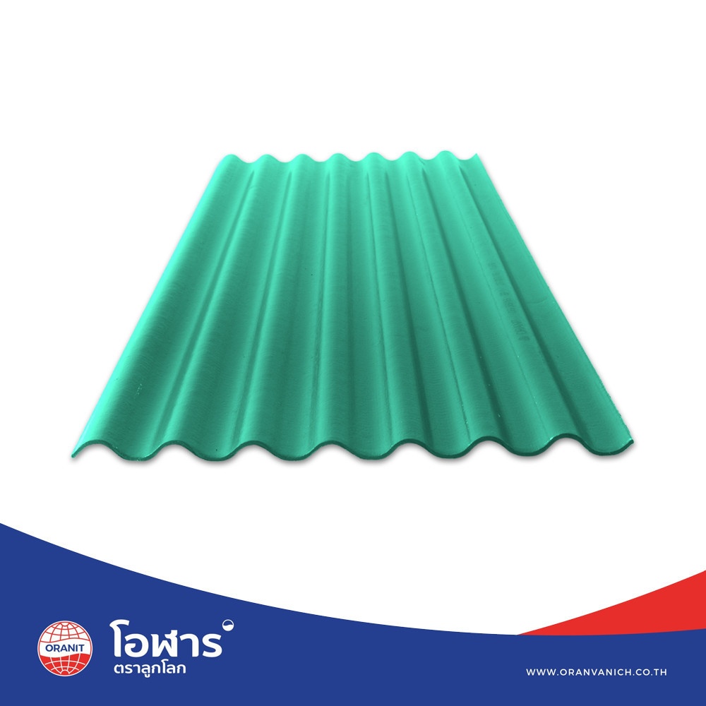 โอฬาร กระเบื้องหลังคาลอนเล็ก 0.4x54x120 ซม. สีเขียวประกายมรกต