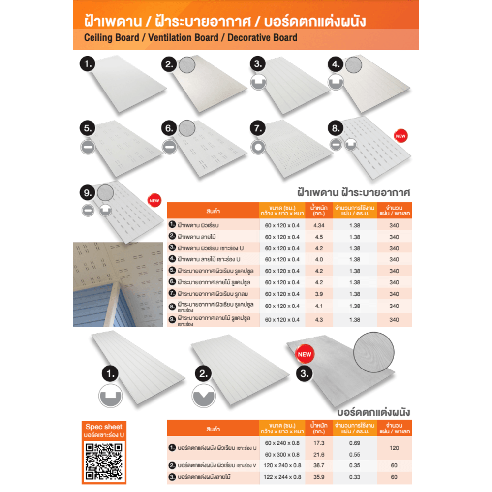 ตราเพชร บอร์ดผิวเรียบ 0.8x120x240 ซม.