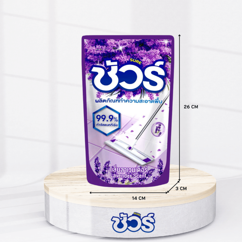 SURE น้ำยาทำความสะอาดพื้น กลิ่นลาเวนเดอร์ 800 มล. ขนาด 3x14x26 ซม.