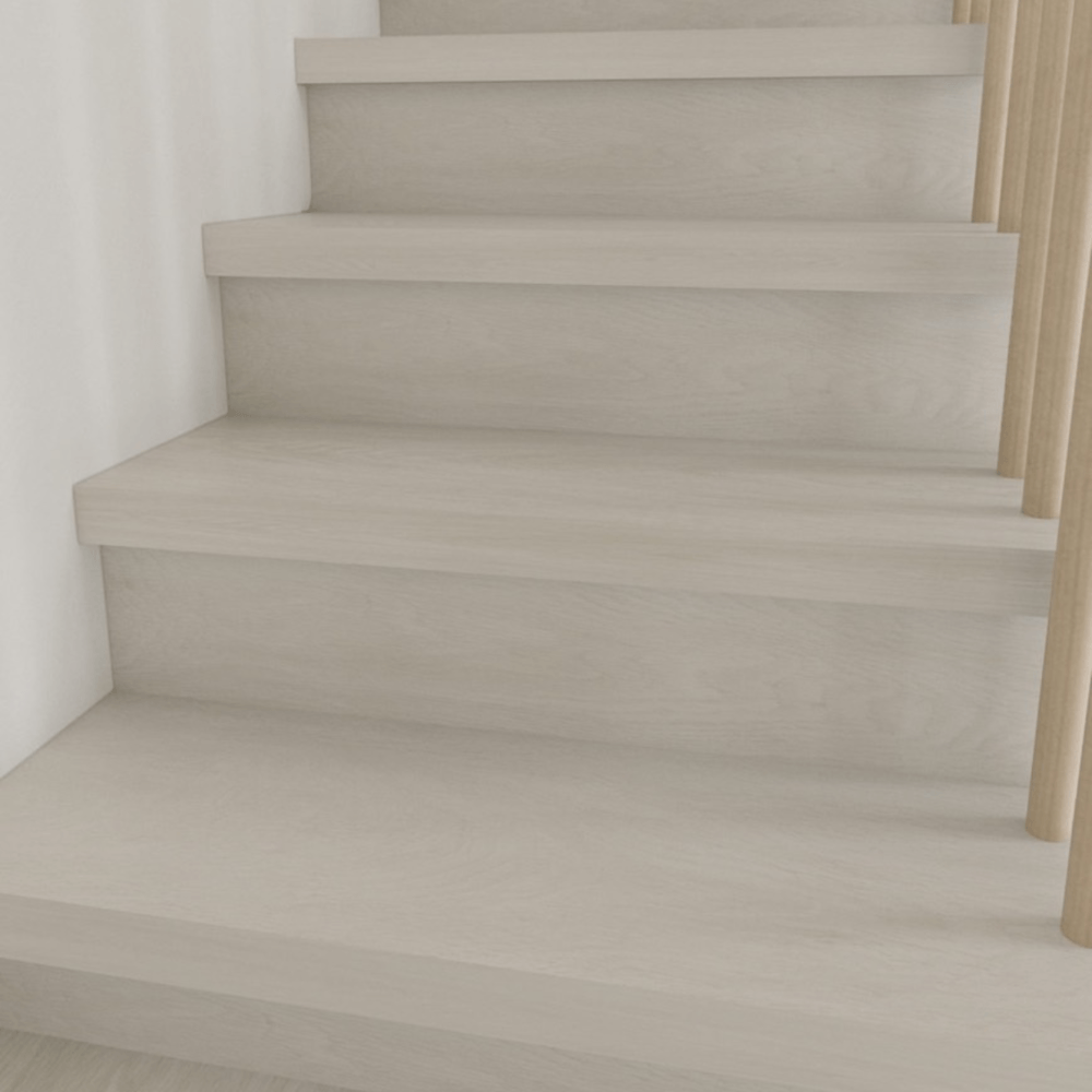 Tapio แผ่นพื้นบันไดSPC 30x120x5 ซม. รุ่น6589 สีไม้แอชไวท์