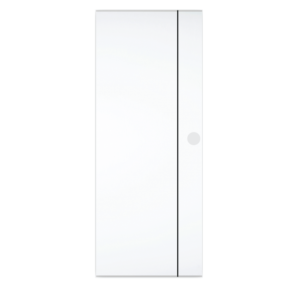 WELLINGTAN ประตูภายนอก UPVC เซาะร่อง รุ่น OK-006N ขนาด 80x200 ซม. สีขาว (เจาะลูกบิด)