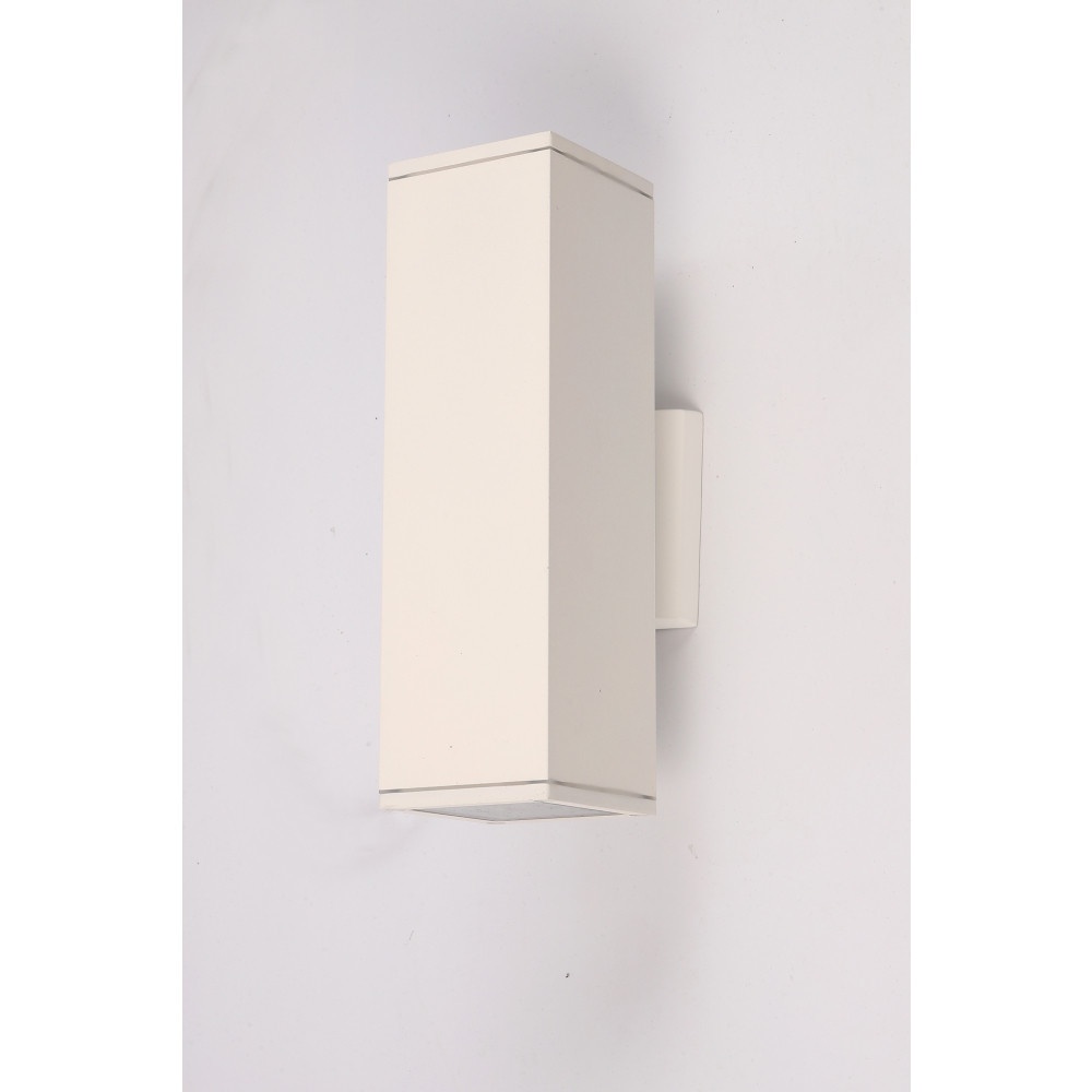 EILON โคมไฟติดผนังโมเดิร์น ทรงกระบอกสี่เหลี่ยม 2*E27 ขนาด 9x9x30cm IP65 รุ่น MVW026-D(W) สีขาว