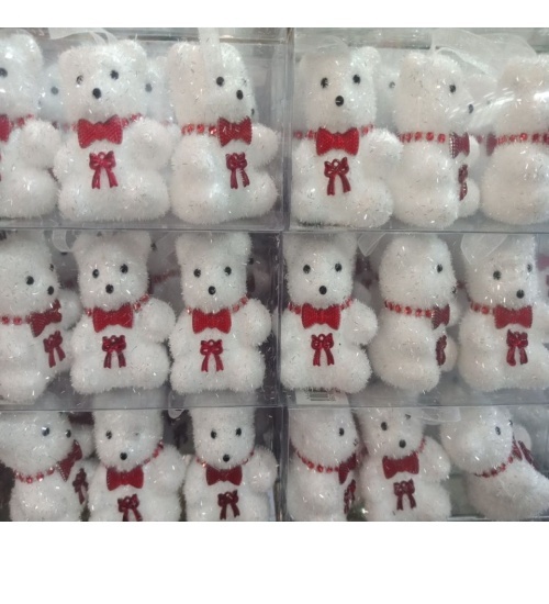 ตุ๊กตาหมีตกแต่งต้นคริสต์มาส  3ชิ้น/แพ็ค  5.5x5.0x7ซม. AG19-066