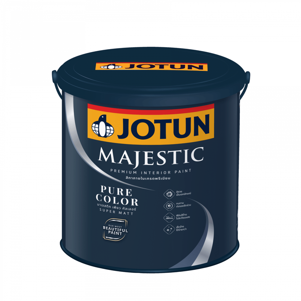 Jotun สีน้ำภายใน มาเจสติก เพียว คัลเลอร์ ด้าน 3.6 ลิตร เบส B