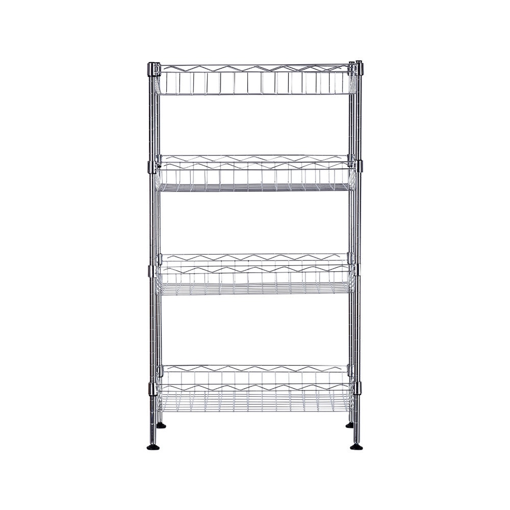 HAWDD ชั้นวางของเหล็กโล่ง 4 ชั้น รุ่น RAGNAR ขนาด 35x45x120ซม. สีเงิน