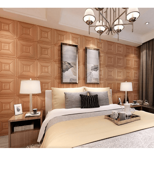 TAPIO วอลเปเปอร์ติดผนัง รุ่น Square EXM016-BN ขนาด 60x60ซม. สีน้ำตาล