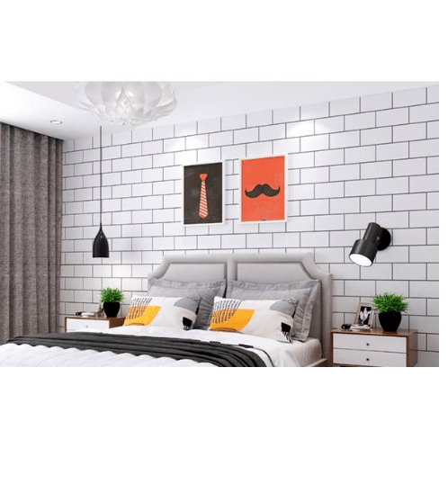 TAPIO วอลเปเปอร์แบบมีกาว 45x1000ซม. ลาย Brick BYD020 สีขาว
