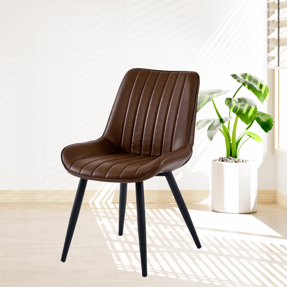 (1/2)PULITO เก้าอี้รับประทานอาหาร รุ่น CHUCK-01 ขนาด 55.5x62x82 ซม. สีน้ำตาล