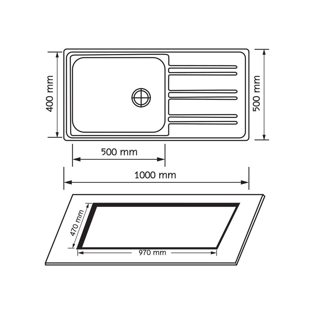 AXIA อ่างล้างจาน 1 หลุมมีที่พัก 50x100x21.5 ซม. RIVIERA 100
