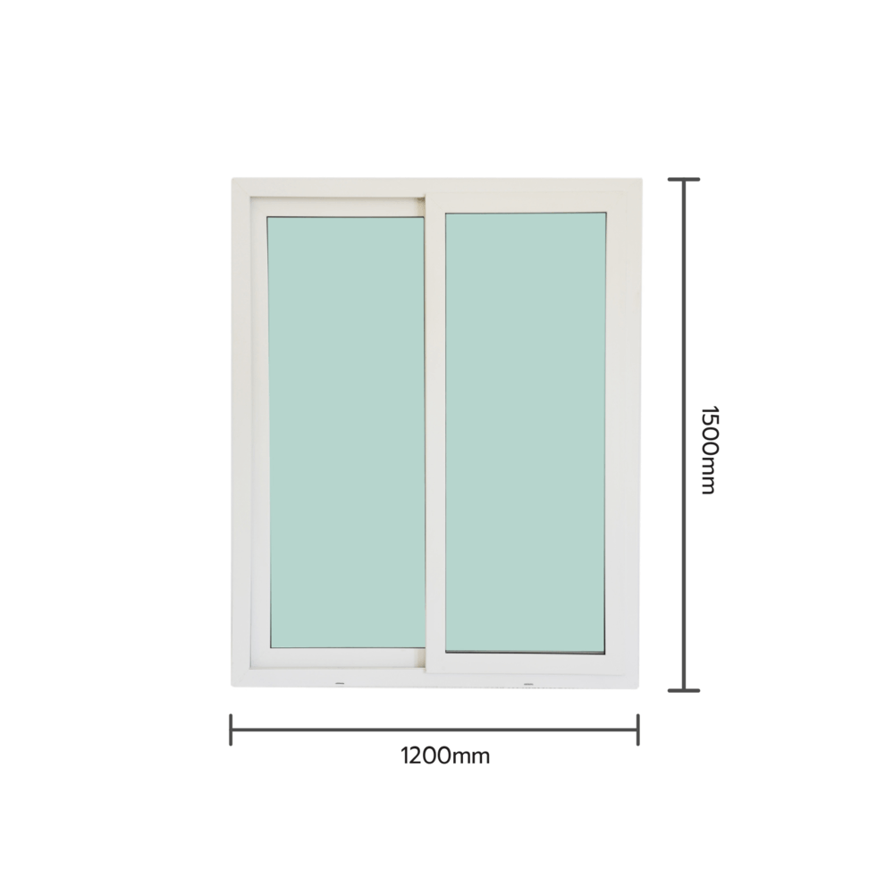WELLINGTAN (VERTA) หน้าต่างไวนิลบานเลื่อน SS GW001 ขนาด 120x150ซม. สีขาว พร้อมมุ้ง