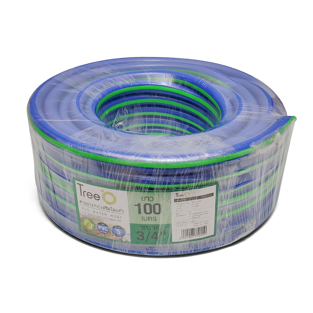 Tree’O สายยาง พีวีซี เสริมใยแก้ว รุ่น PFH19-100 ขนาด 3/4" 100M.