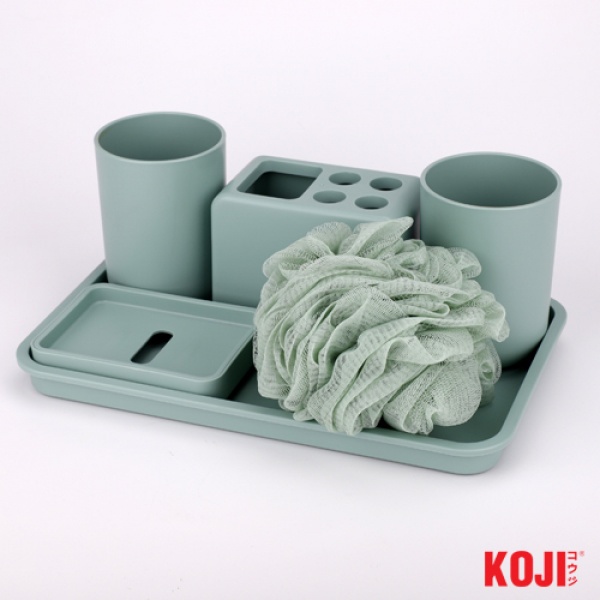KOJI DIY ชุดของใช้ในห้องน้ำ รุ่น 2JLS043-GN ขนาด 17.2x27.8x2 cm. สีเขียว