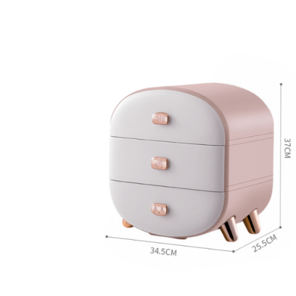 กล่องเก็บของ รุ่น8445-3P ขนาด25.5x34.5x37 ซม. สีชมพู