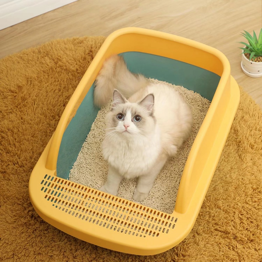 DUDUPETS กะบะทรายแมวพร้อมที่ตักทราย (XL) 40.5x60x23ซม. รุ่น LAMAI