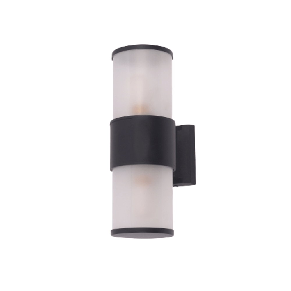 EILON โคมไฟติดผนังโมเดิร์น ทรงกระบอกกลม 2*E27 ขนาด 10.8x30cm IP65 รุ่น MVW027-D(B) สีดำ