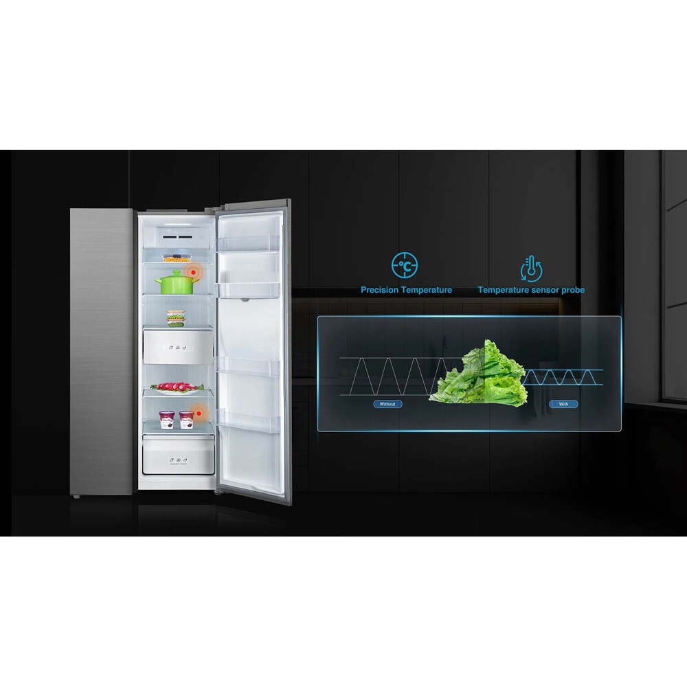 TCL ตู้เย็น Side by Side 17.8 คิว RT50MPSBG  สี Galaxy Gray