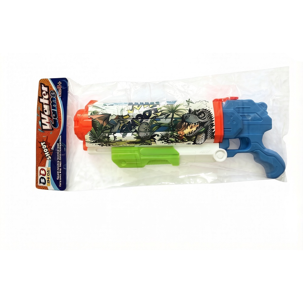 TOYS ของเล่นปืนฉีดน้ำแบบชักสกรีนลายไดโนเสาร์ รุ่น # 1069 ขนาด 45x18x6.7 ซม.
