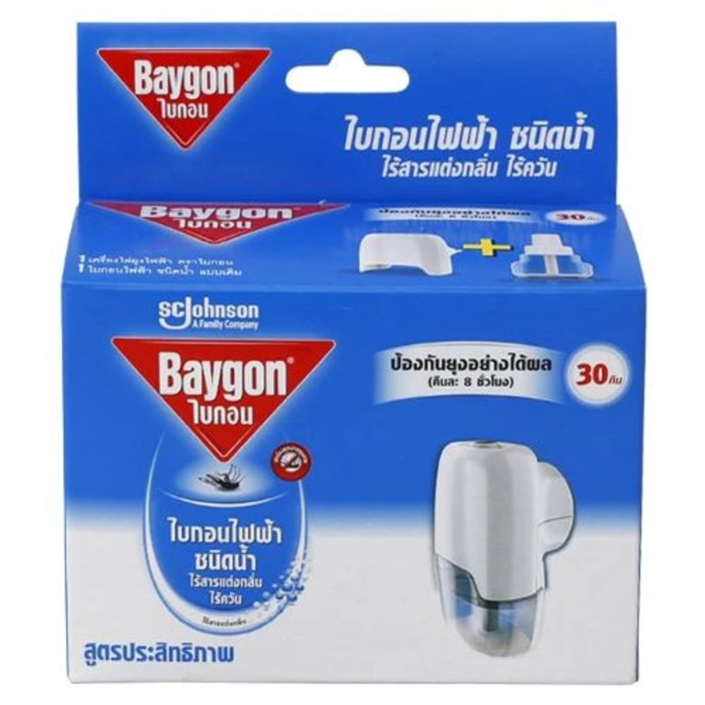 BAYGON ไบกอน เครื่องไล่ยุงไฟฟ้า ชนิดน้ำ ไร้สารแต่งกลิ่น 30 คืน