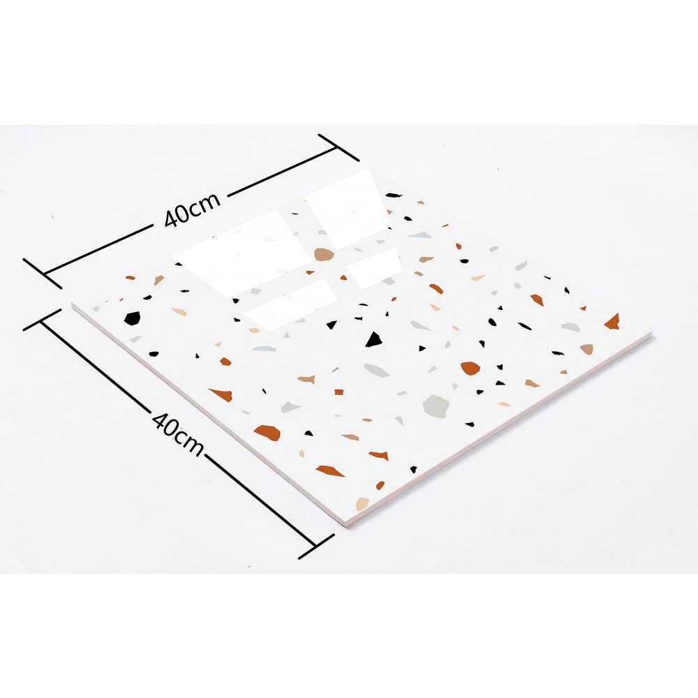 Marbella กระเบื้องเซรามิคปูพื้น 40X40 ซม. รุ่น แรนดอมสโตร์น คัลเลอร์ฟูล JMZ40205 Gloss (12P)
