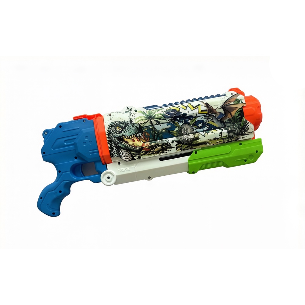 TOYS ของเล่นปืนฉีดน้ำแบบชักสกรีนลายไดโนเสาร์ รุ่น # 1069 ขนาด 45x18x6.7 ซม.