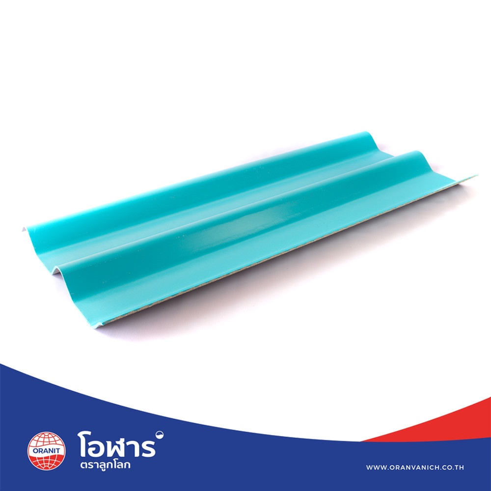 โอฬาร กระเบื้องหลังคาลอนคู่ 0.5x50x120 ซม. สีฟ้าสดใส
