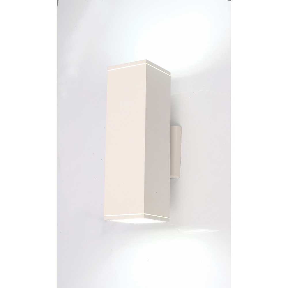 EILON โคมไฟติดผนังโมเดิร์น ทรงกระบอกสี่เหลี่ยม 2*E27 ขนาด 9x9x30cm IP65 รุ่น MVW026-D(W) สีขาว