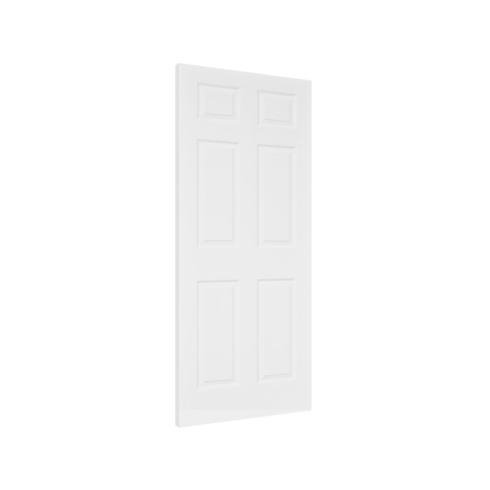 HOLZTUR ประตู HDF บานทึบลูกฟัก รุ่น 601 ขนาด 80x200 ซม. สีรองพื้นขาว (ไม่เจาะรูลูกบิด)