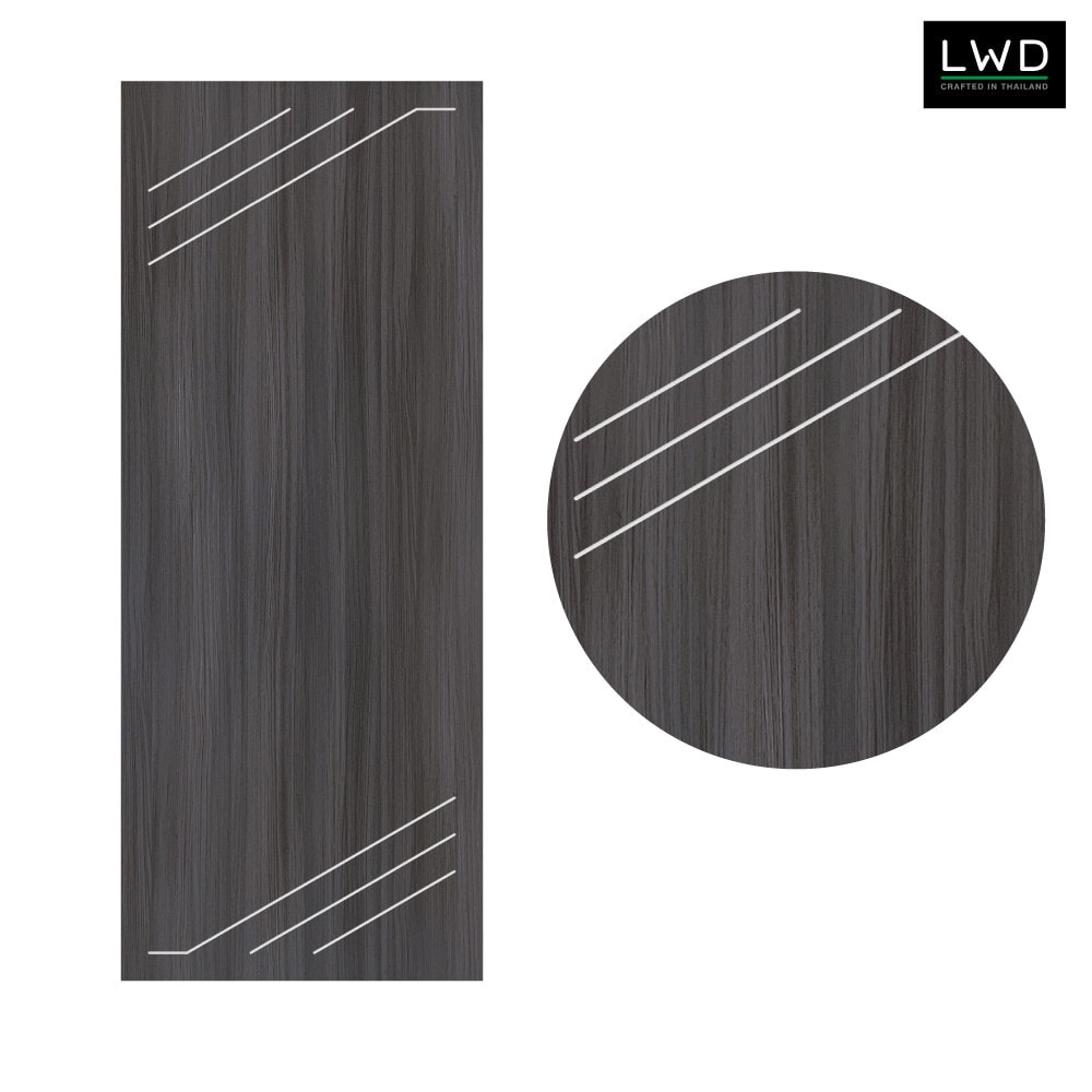 LEOWOOD ประตู UPVC สี Cenerio Oak ลาย S4 ขนาด 3.5x80x200 ซม
