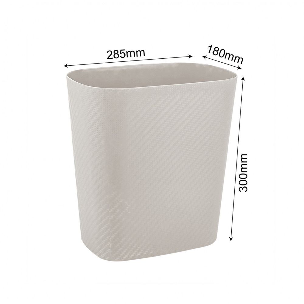 ICLEAN ถังขยะไม่มีฝาทรงเหลี่ยม 11L. KURVE TG51714GR ขนาด 18x28.5x30cm. สีเทาอ่อน