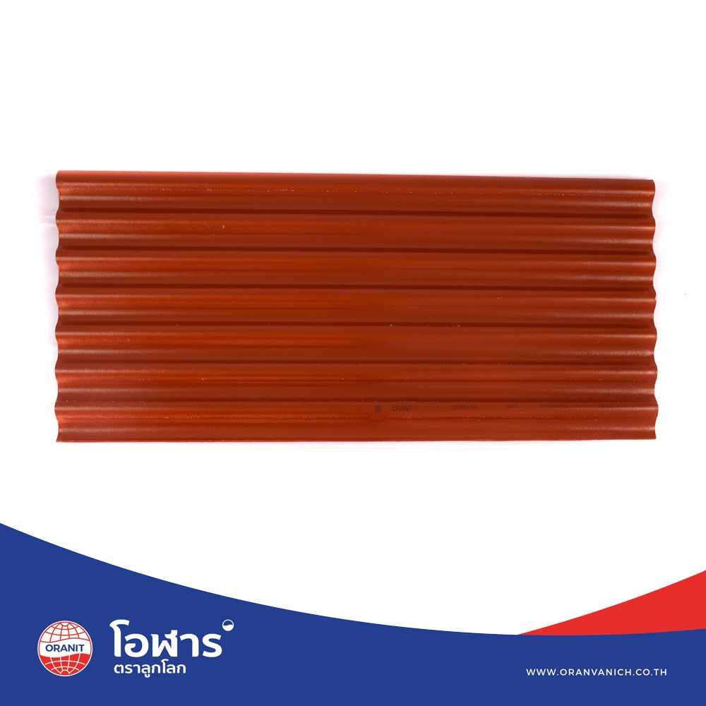 โอฬาร กระเบื้องหลังคาลอนเล็ก 0.4x54x120 ซม. สีแดงรุ่งอรุณ