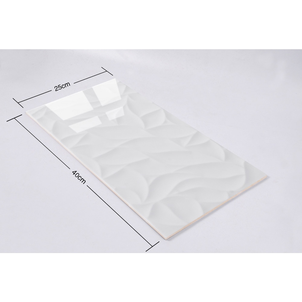 Marbella กระเบื้องเซรามิคปูผนัง 25X40 ซม. รุ่น สโนว์-ไวท์ ZX9021 (N) Gloss (15P)