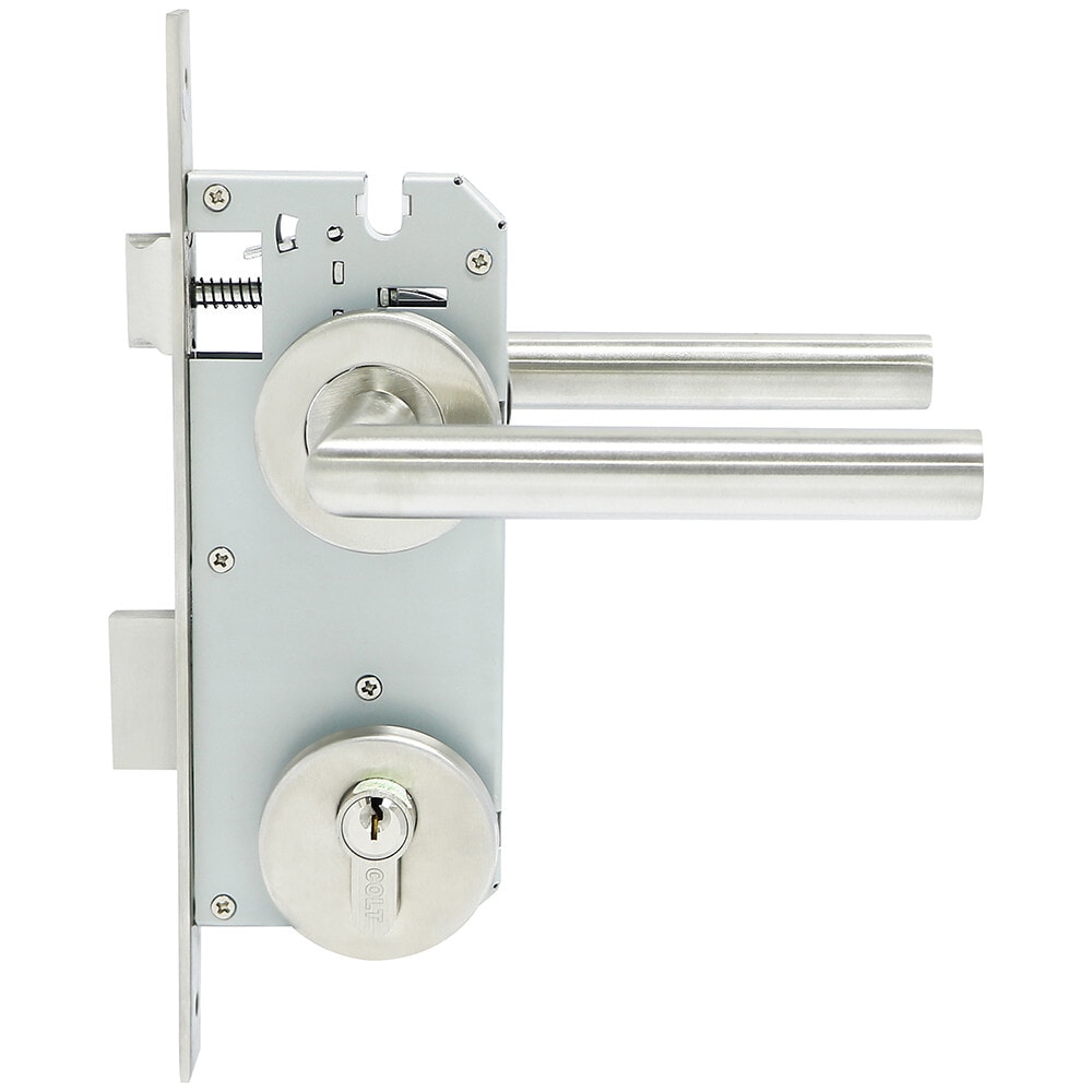 COLT ชุดมือจับก้านโยกห้องทั่วไป ระบบมอร์ทิสล็อกสเตนเลส-304 รุ่น S02-103SB+WEN1(ET)-K01 45x85 SS(R+L) สีสเตนเลส