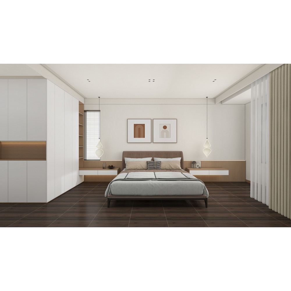 Marbella กระเบื้องเซรามิคปูพื้น 60x60 ซม. รุ่น พิซซ่า-บราว HK2405 ผิวกึ่งเงากึ่งด้าน (4P)