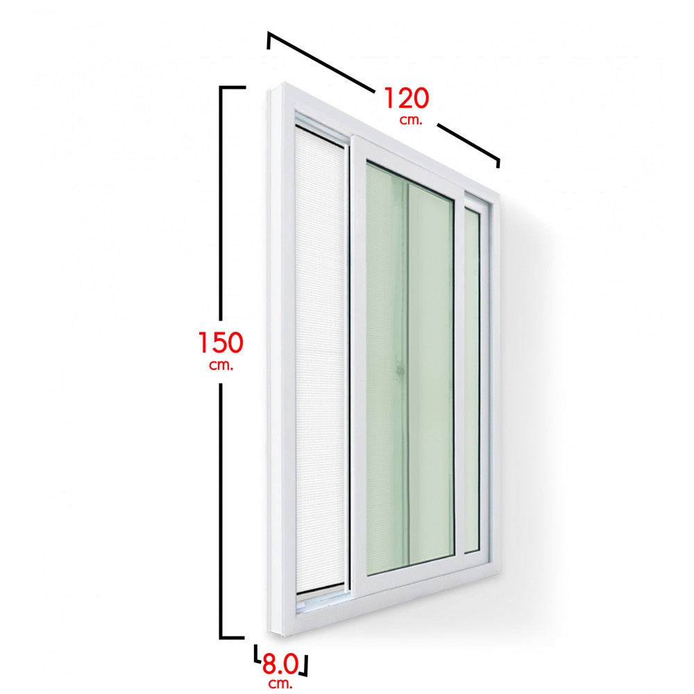 RAKANGTHONG หน้าต่างบานเลื่อน UPVC 150*110 cm. สีขาว