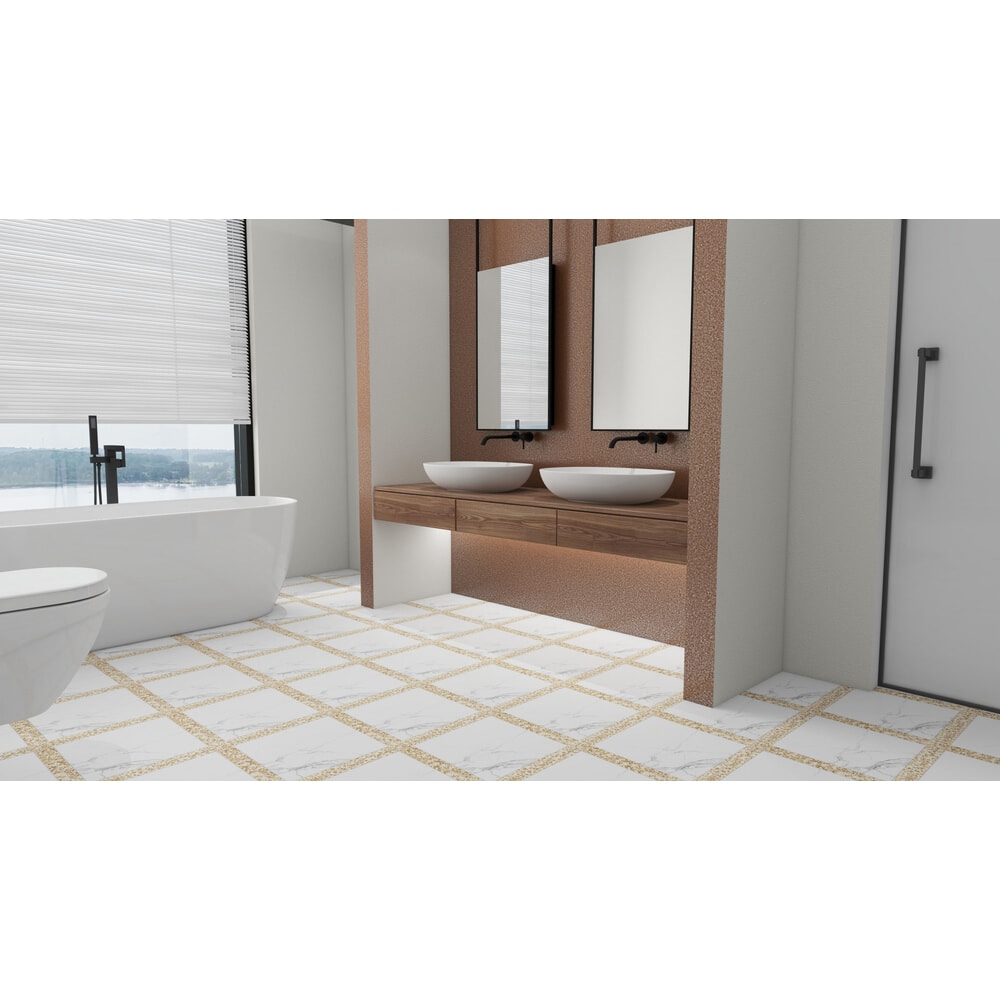 Marbella กระเบื้องเซรามิคปูพื้น 40X40 ซม. รุ่น บล็อคไวท์ CZYM354 Matt (12P)