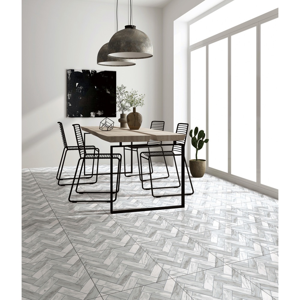 Marbella กระเบื้องเซรามิคปูพื้น 40X40 ซม. รุ่น โมเดิลวูท HS68 Gloss Flat (12P)