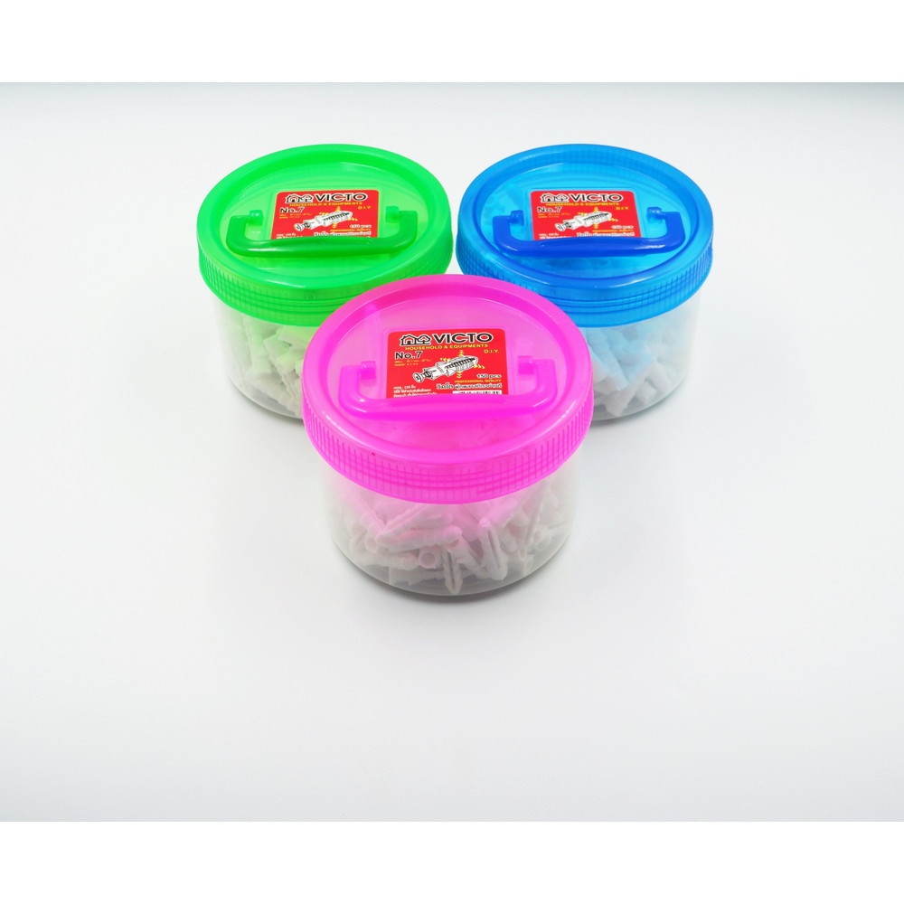 VICTO พุกพลาสติก เบอร์ 7 แบบกระปุก (แพ็ค 150ชิ้น)