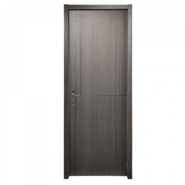 Holztur ชุดประตูปิดผิวเมลามีนพร้อมวงกบและดิจิตอลล็อค รุ่น X-009 ขนาด 88x216ซม. สีเทา