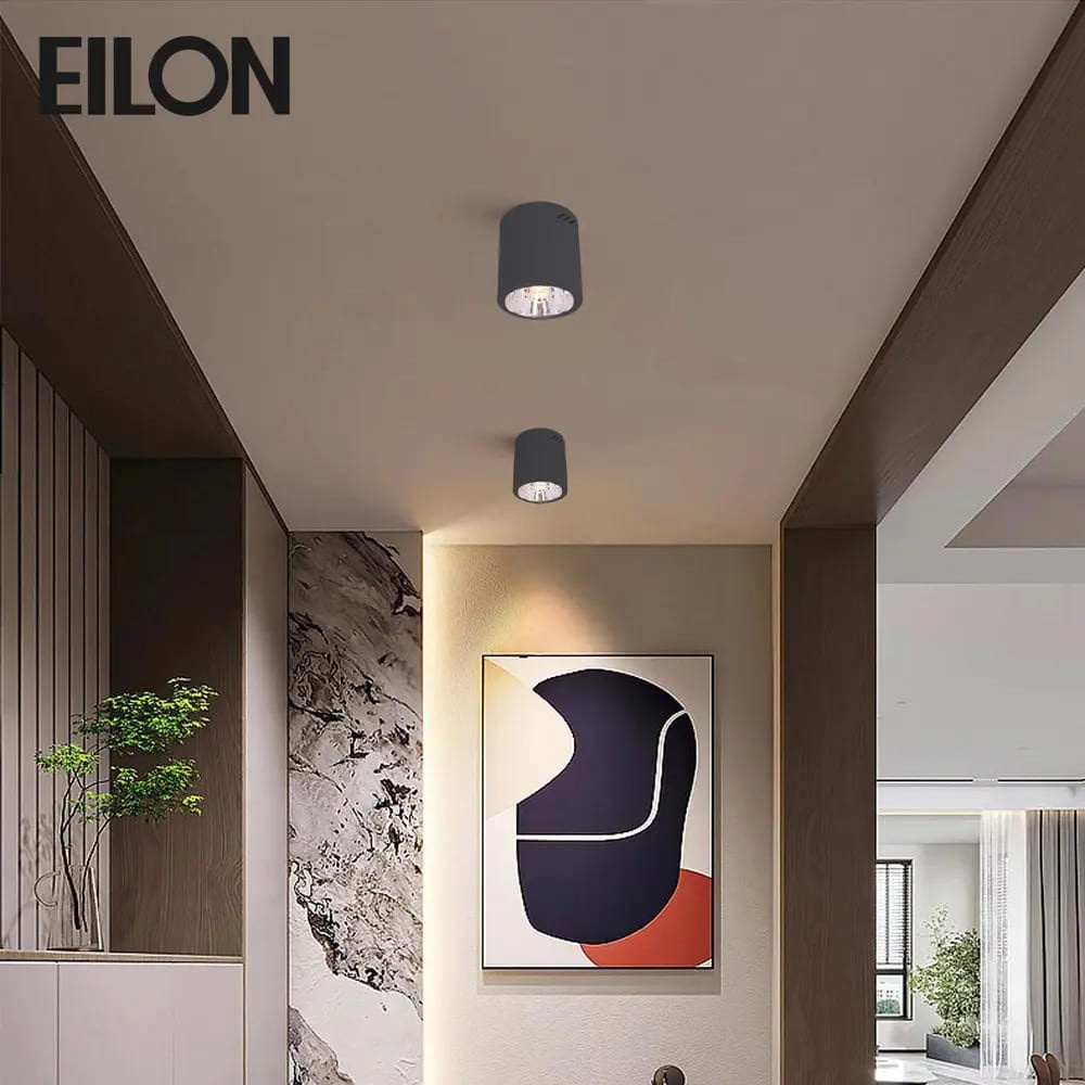 EILON โคมดาวน์ไลท์แบบทาวเวอร์หน้ากลม 4นิ้ว E27 รุ่น YDE04005S-BK สีดำ (โคมเปล่า)