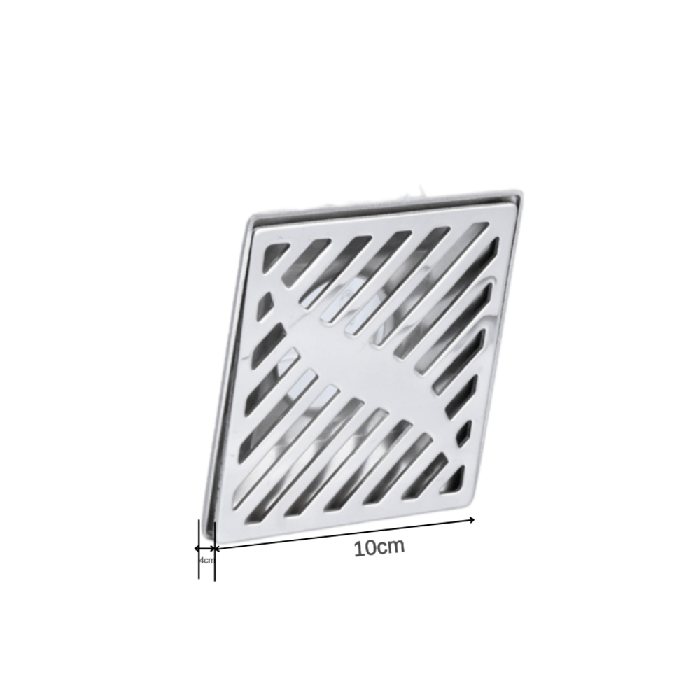 Verno ตะแกรงกันกลิ่น-กันแมลงสแตนเลส 304 รุ่น PQS-RG06 ขนาด 10x10x4ซม. สีเงิน