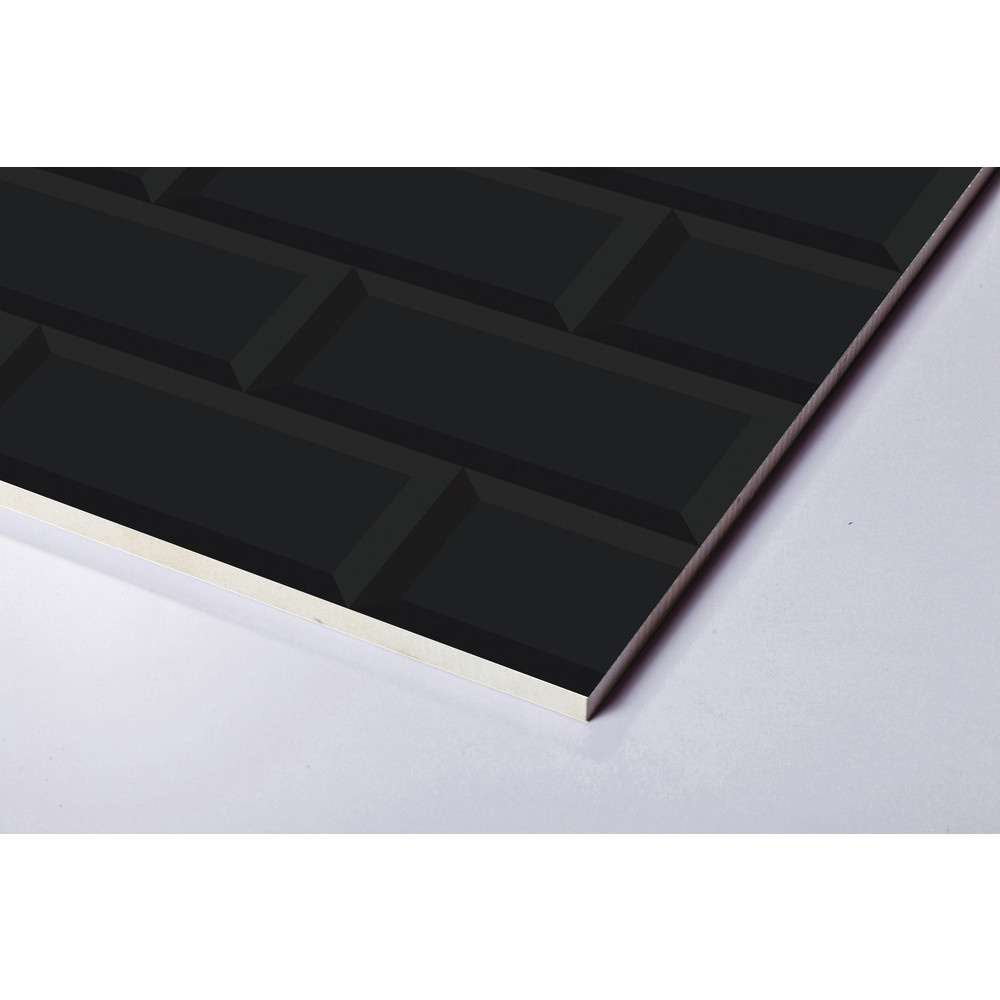Marbella กระเบื้องเซรามิคปูผนัง 25X40 ซม. รุ่น บริค-แบล็ค SRE2510 Gloss (15P)