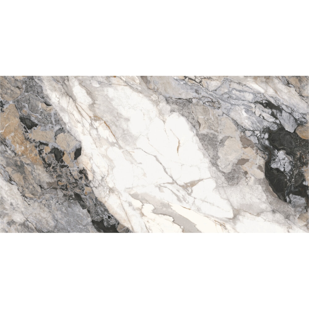 La Arezza กระเบื้องพอร์ซเลน 75X150 ซม. รุ่น Luxura elite marble (TMA715906L) High-glossy Random (2pcs /box 2.25 sqm)